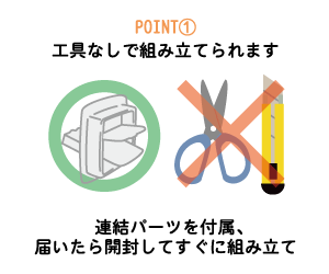 point1工具なしで組み立てられます